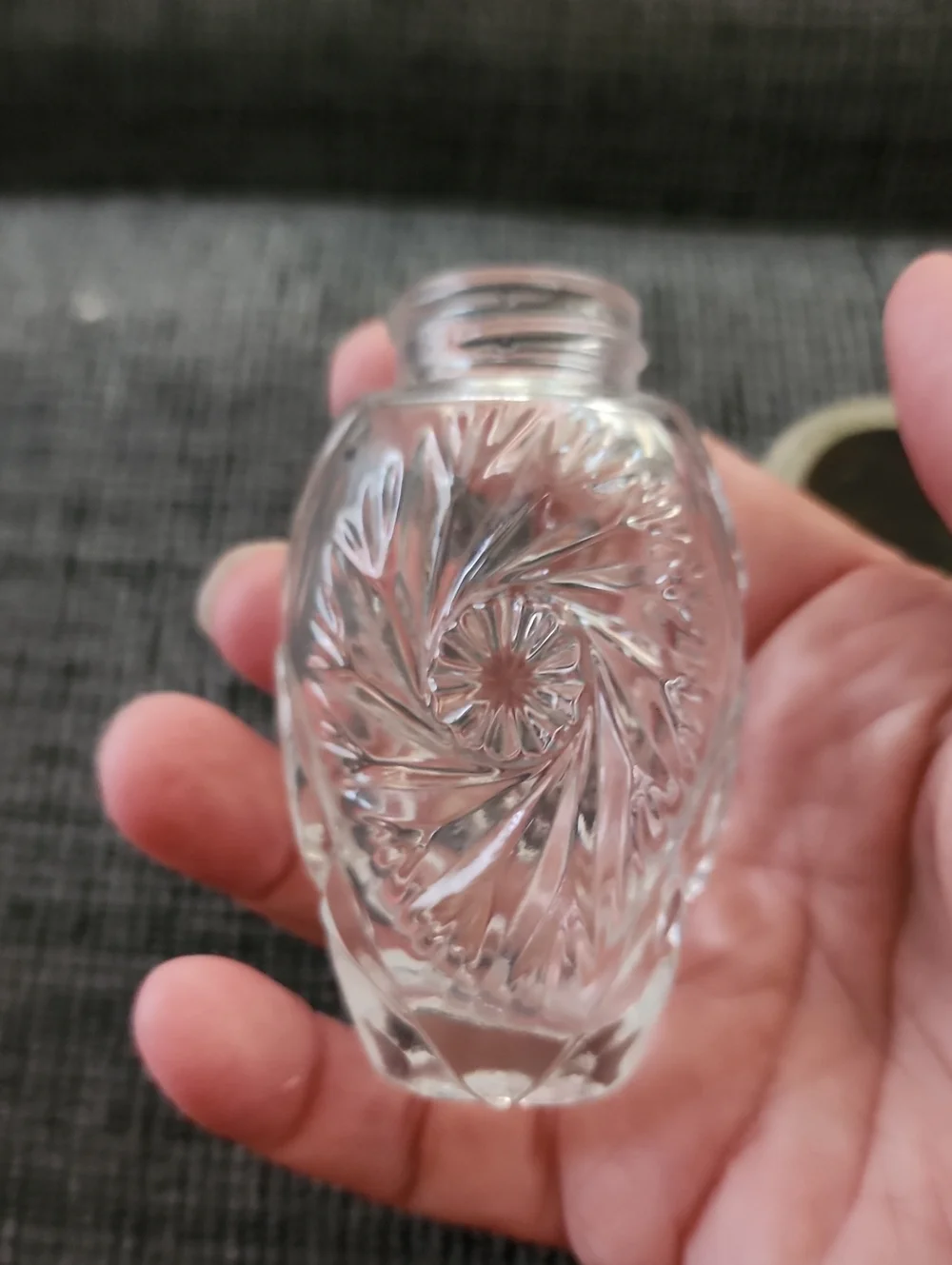 Ralph Lauren Body Lotion Bottle Cut Glass/ Silverplated Lid Vintage 1989 Empty